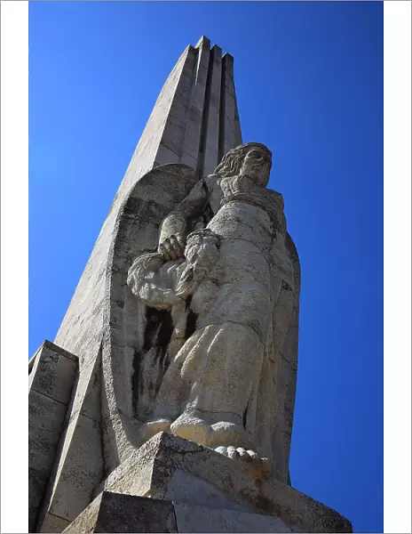 The Hurea, Closca and Crisan Obelisk at the entrance to the fortress, Alba Iulia, Balgrad, German Karlsburg, is the capital of Alba County in Transylvania, Romania