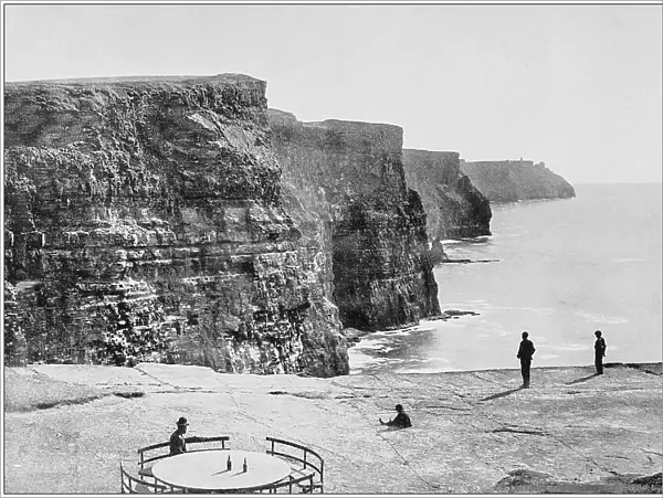 Antique photograph of seaside towns of Great Britain and Ireland: Cliffs of Moher