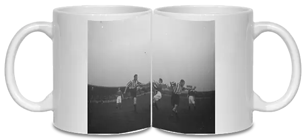 Dartford versus Charlton, football. Action on the pitch. 1937