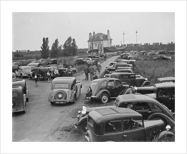Cars parked near the Long Reach Tavern in Dartford, Kent. People have come here
