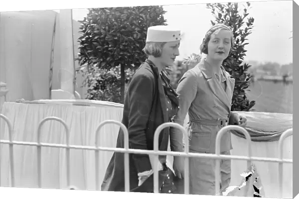 RAF Pageant at Hendon Miss Joan Villiers ( In pillbox hat ) and Hon Unity Mitford