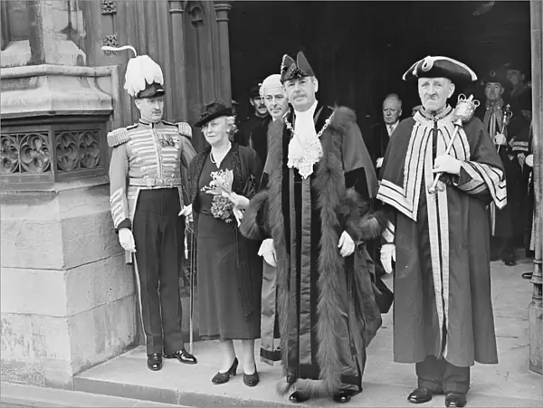 The Lord Mayor elect, Sir Frank Bowater with Lady Bowater seen at the House of Lords
