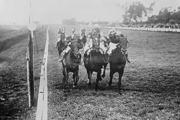 Triple Dead Heat. Sir Abe Baileys Horse in a remarkable finish A triple dead