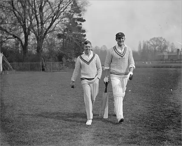 Oxford University Cricket Club Practice Hodgkinson and B G E Vanderbilt. 30