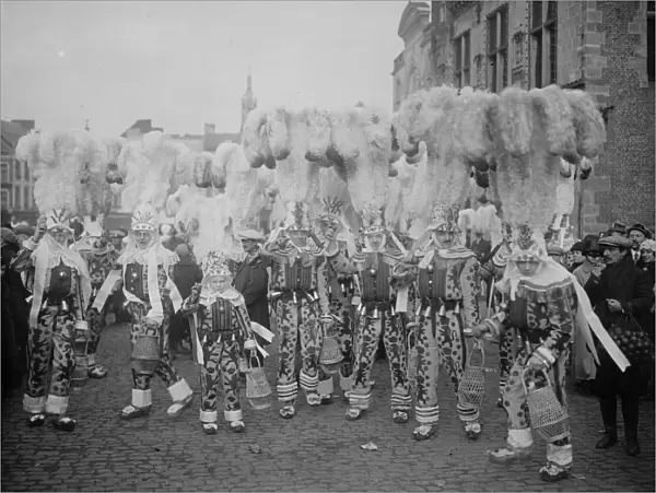 Shrove Tuesday carnival at Binch in Binch Some of the wondrous plumes 25 February 1925