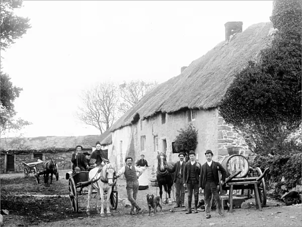 Farmhouse and outbuildings, Blackwater, Mithian, Cornwall. Around 1890
