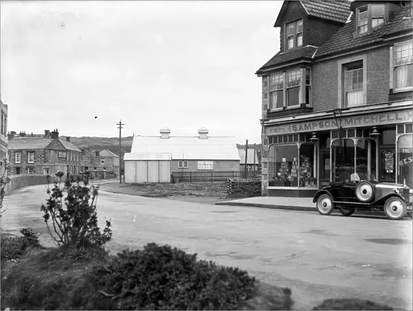 Perranporth street scene, Perranzabuloe, Cornwall. Around 1925