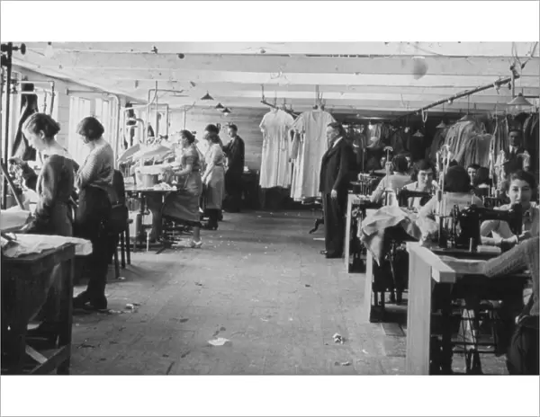 Machining room at Crysede Island Works, St Ives, Cornwall. Probably 1930s