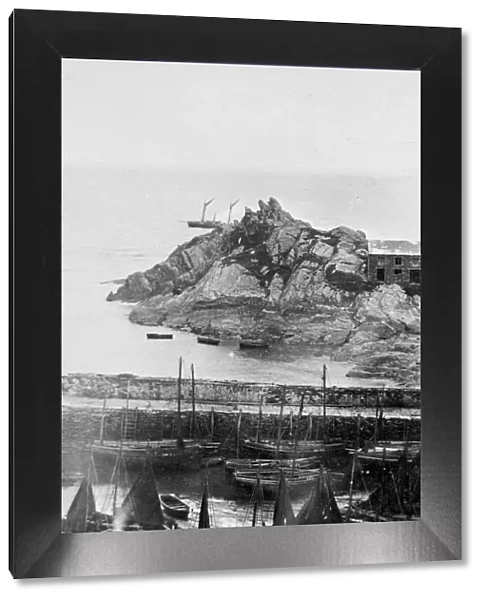 Harbour, Polperro, Cornwall. 1860-1870s