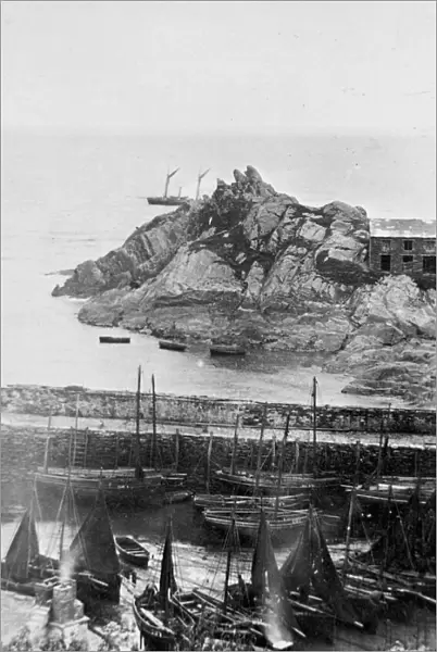Harbour, Polperro, Cornwall. 1860-1870s