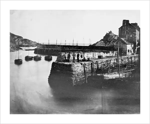Harbour walls, Polperro, Cornwall. Probably 1861