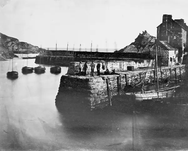 Harbour walls, Polperro, Cornwall. Probably 1861
