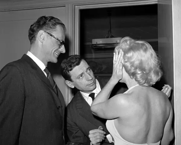 Marilyn Monroe Joking with Arthur Miller and Yves Montand