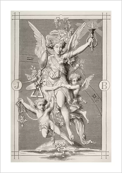 The Spirit of the Masons, engraved by Stephane Pannemaker (1847-1930) (engraving)