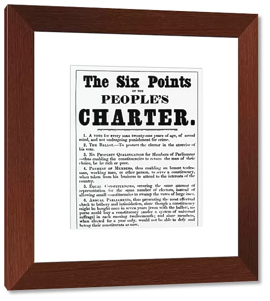 The Six Points of the Peoples Charter (litho) (b  /  w photo)