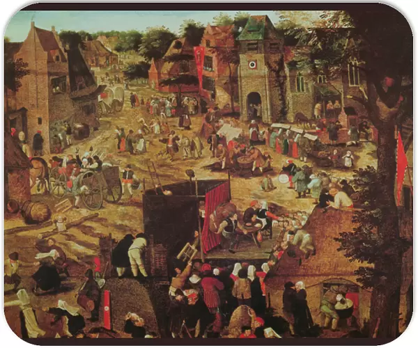 Kermesse with Theatre and Procession (oil on panel)