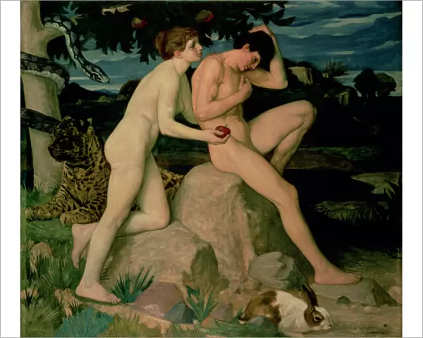 Adam and Eve (oil on canvas)