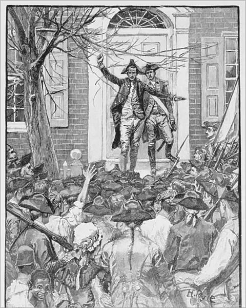 Alexander Hamilton Addressing the Mob, illustration from Kings College