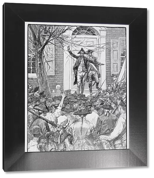 Alexander Hamilton Addressing the Mob, illustration from Kings College