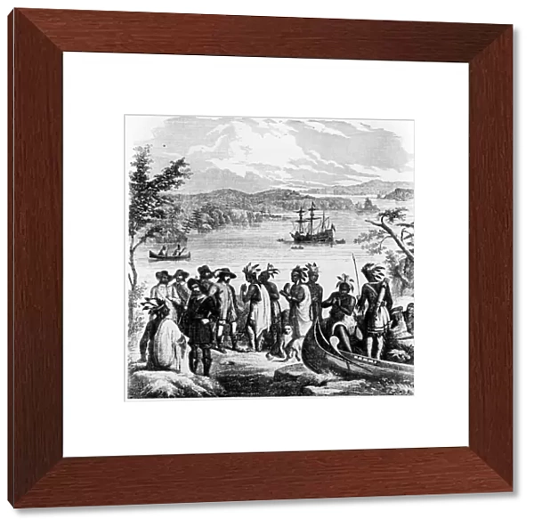 Henry Hudson Descending the Hudson River, illustration from Ballous Pictorial