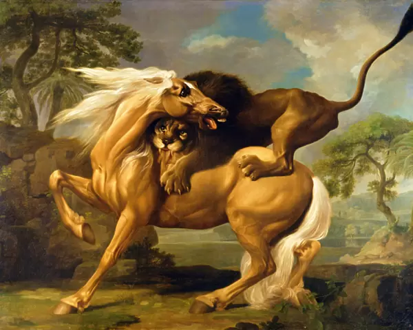 A Lion Attacking a Horse, c. 1762 (oil on canvas)