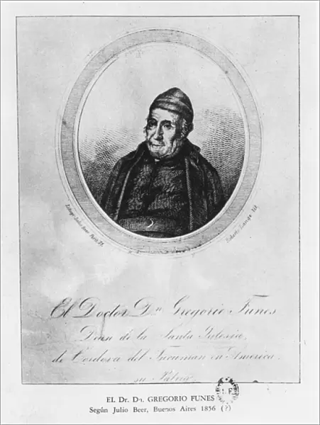 Gregorio Funes, 1856 (litho)