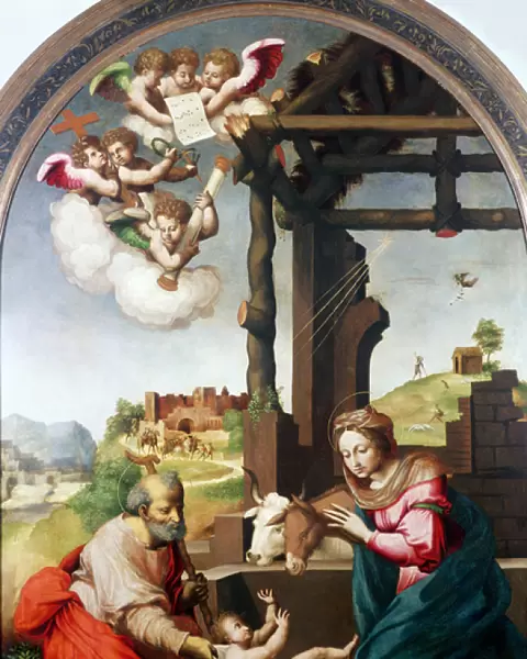Adoration of the Holy Child (oil on panel)
