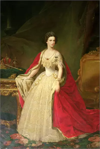 Empress Elizabeth (1837-98) of Bavaria (oil on canvas)