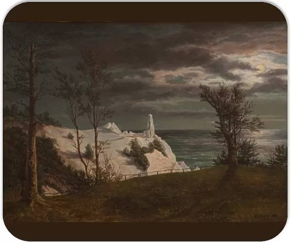 The Summer Spire on the Cliffs of the Island Mon. Moonlight, 1831 (oil on canvas)