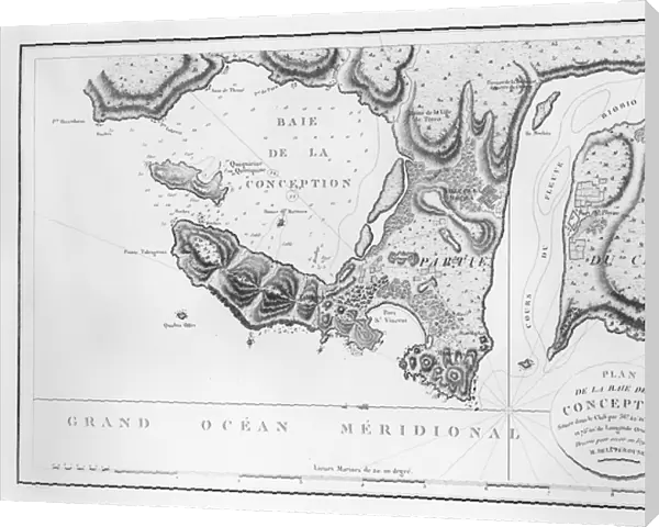 The Bay of Concepcion, Chile (engraving)