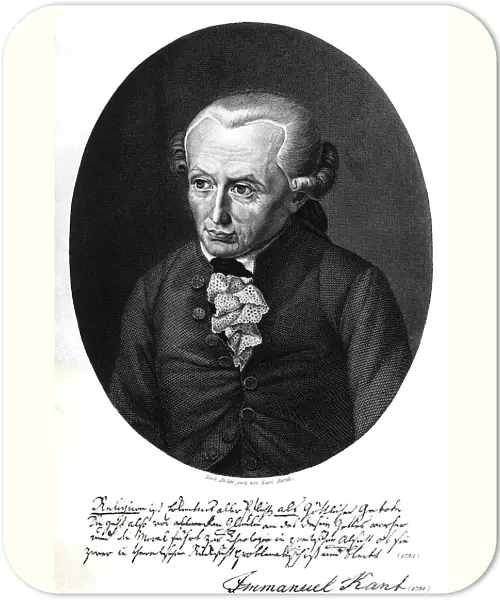 Portrait of Emmanuel Kant (1724-1804) (engraving) (b  /  w photo)