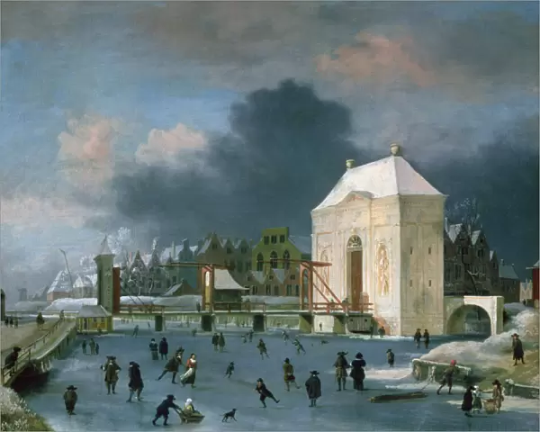 Town gate at Leiden (oil on canvas)