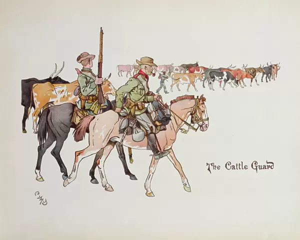 The Cattle Guard, from The Leaguer of Ladysmith, 1900 (colour litho)