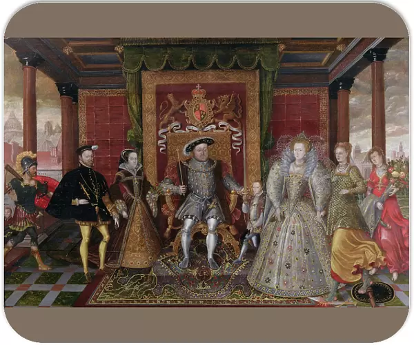 An Allegory of the Tudor Succession: The Family of Henry VIII, c. 1589-95 (oil on panel)