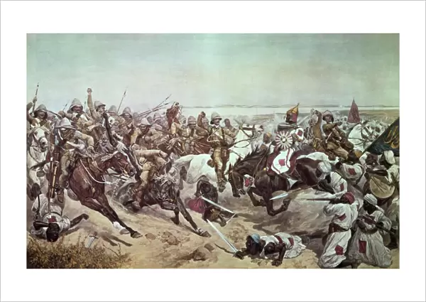 Charge of the 21st Lancers at Omdurman, 2nd September 1898 (colour litho)