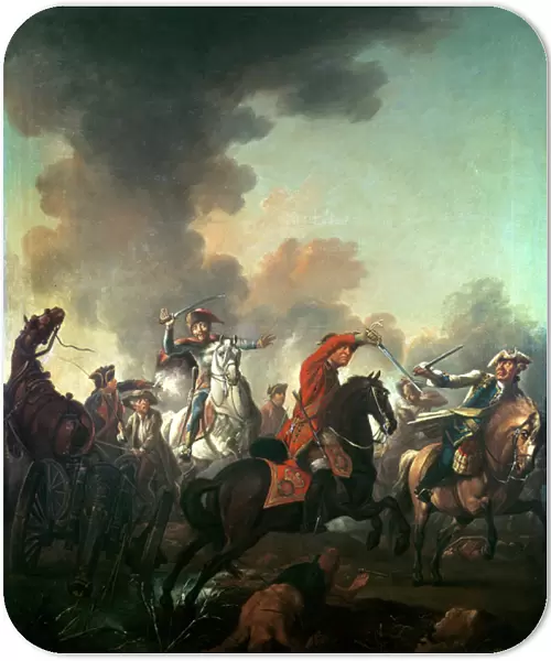 Thomas Brown at the Battle of Dettingen, 27th June 1743 (oil on canvas)