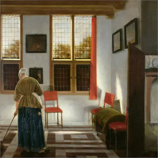 The Sweeper (oil on canvas)
