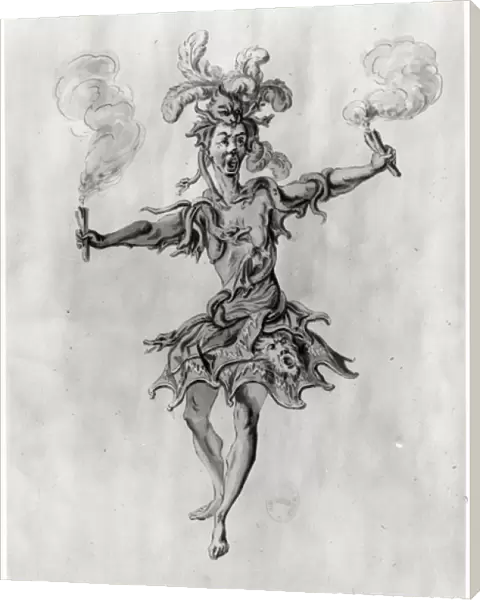 Costume design for the ballet Medusa (engraving) (b  /  w photo)
