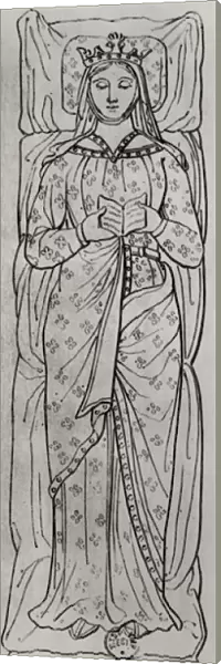 The Recumbant Eleanor of Aquitaine (c. 1122-1204) (engraving) (detail of 158139)