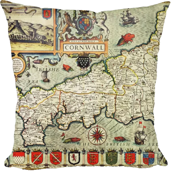 Map of Cornwall from the Theatre of the Empire of Great Britain, pub