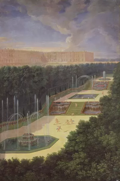 The Groves of Versailles, Perspective View of the Three Fountains with Cherubs Raking and Watering