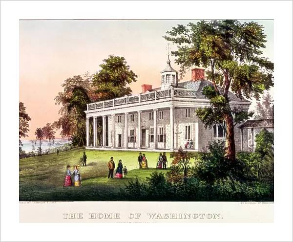 The Home of George Washington, Mount Vernon, Virginia, published by Nathaniel Currier