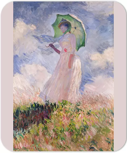 Woman with Parasol turned to the Left, 1886 (oil on canvas)