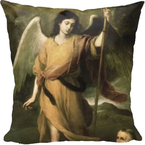 Archangel Raphael with Bishop Domonte (oil on canvas)
