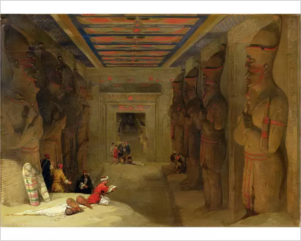 The Hypostyle Hall of the Great Temple at Abu Simbel, Egypt, 1849 (oil on panel)
