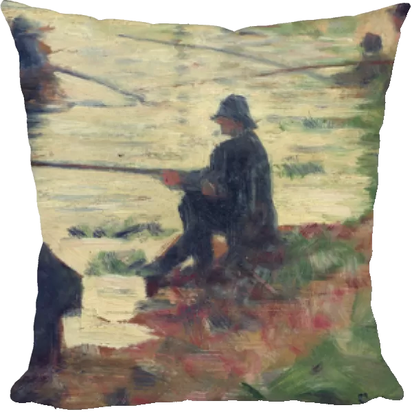 Anglers, Study for La Grande Jatte, 1883 (oil on panel)