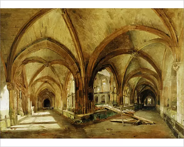 The Cloisters of St. Wandrille, c. 1825-30 (oil on canvas)