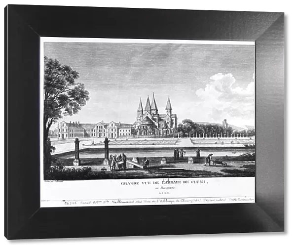 View of Cluny Abbey, from Voyage Pittoresque de la France engraved under