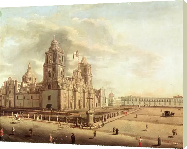 The Catedral Metropolitana and the Palacio Nacional (oil on canvas)