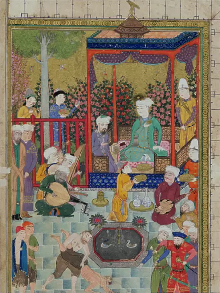 Ms C-822 fol. 1v A Princely Reception, illustration from the Shahnama (Book of Kings)